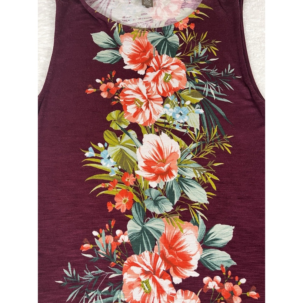 Tommy Bahama Dark Red Floral Print‎ Midi Dress Sz Medium Colorful Tropical - Picture 4 of 12